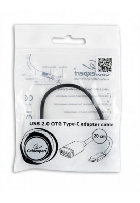 Кабель Cablexpert (A-OTG-CMAF2-01), USB2.0-USB Type-C, 0.2 м, чорний