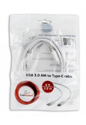 Кабель Cablexpert USB - USB Type-C V 3.0 (M/M), 1.8 м, білий (CCP-USB3-AMCM-6-W)