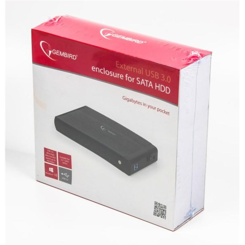 Зовнішня кишеня Gembird SATA HDD 3.5", USB 3.0, Black (EE3-U3S-3)