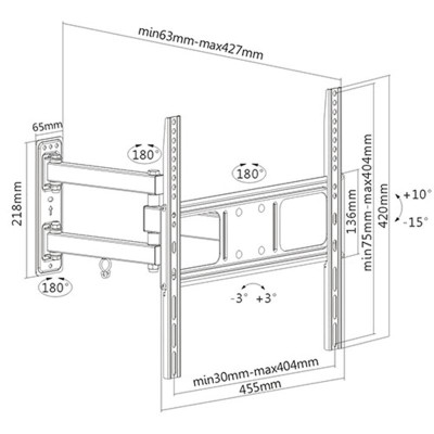 Кронштейн Brateck LPA52-443 (VESA400х400)