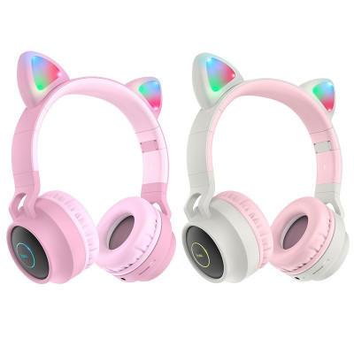 Bluetooth-гарнітура Hoco W27 Cat Ear Grey/Pink (W27GP) Bluetooth-гарнітура Hoco W27 Cat Ear Grey/Pink (W27GP)