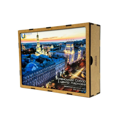 Пазл дерев`яний UkrainianPuzzles Успенський собор і центр Харкова Пазл дерев`яний UkrainianPuzzles Успенський собор і центр Харкова