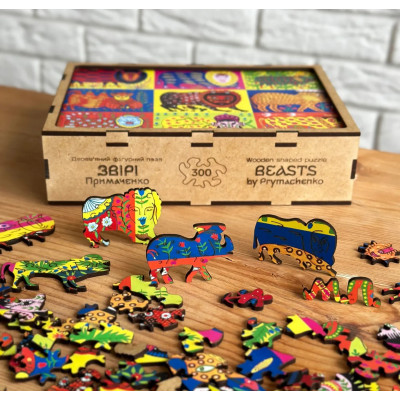 Пазл дерев`яний UkrainianPuzzles Звірі Примаченко
