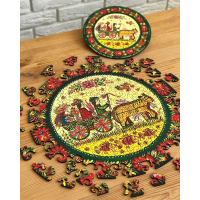 Пазл дерев`яний UkrainianPuzzles Петриківське весілля Пазл дерев`яний UkrainianPuzzles Петриківське весілля