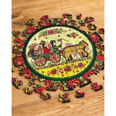 Пазл дерев`яний UkrainianPuzzles Петриківське весілля Пазл дерев`яний UkrainianPuzzles Петриківське весілля