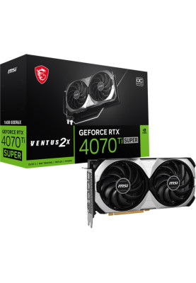 Відеокарта GF RTX 4070 Ti Super 16GB GDDR6X Ventus 2X OC MSI (GeForce RTX 4070 Ti SUPER 16G VENTUS 2X OC)