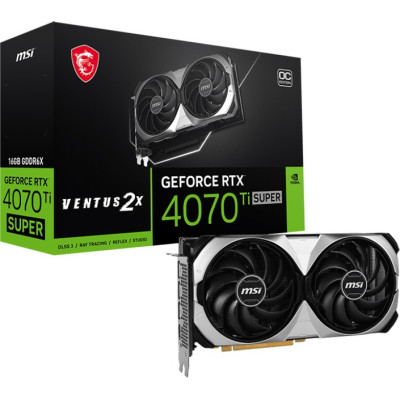 Відеокарта GF RTX 4070 Ti Super 16GB GDDR6X Ventus 2X OC MSI (GeForce RTX 4070 Ti SUPER 16G VENTUS 2X OC)