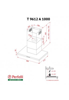 Витяжка Perfelli T 9612 A 1000 IV LED