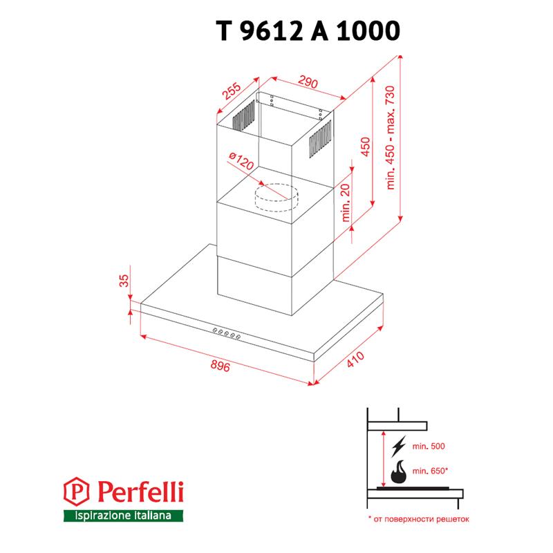 Вытяжка Perfelli T 9612 A 1000 IV LED