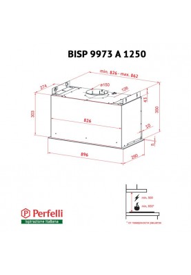 Витяжка Perfelli BISP 9973 A 1250 IV LED Strip