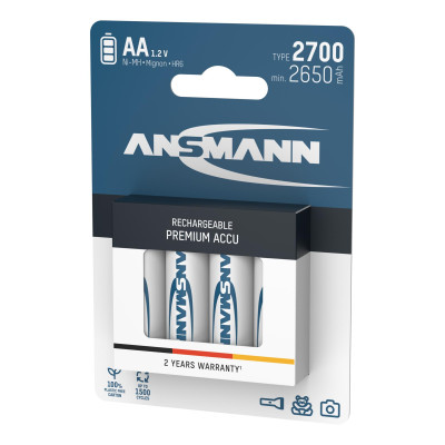 Акумулятори Ansmann AA/HR06 NI-MH 2700 mAh BL 4 шт Акумулятори Ansmann AA/HR06 NI-MH 2700 mAh BL 4 шт