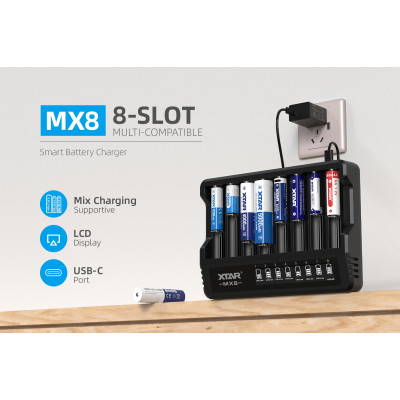 Зарядний пристрiй XTAR MX8 Зарядний пристрiй XTAR MX8