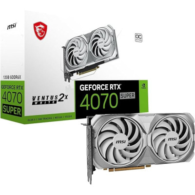 Відеокарта GF RTX 4070 12GB GDDR6X Ventus 2X White OC MSI (GeForce RTX 4070 VENTUS 2X WHITE 12G OC)