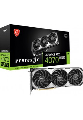 Відеокарта GF RTX 4070 Super 12GB GDDR6X Ventus 3X OC MSI (GeForce RTX 4070 SUPER 12G VENTUS 3X OC)