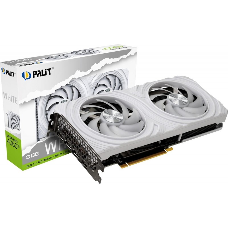 Відеокарта GF RTX 4060 Ti  8GB GDDR6 White Palit (NE6406T019P1-1048L)