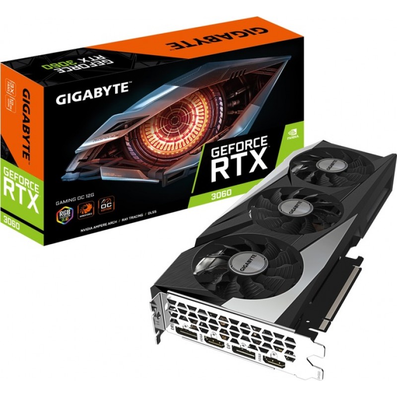 Відеокарта GF RTX 3060 12GB GDDR6 Gaming Gigabyte (GV-N3060GAMING-12GD)