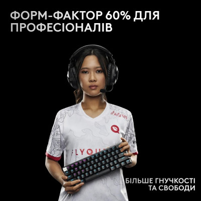 Клавiатура бездротова Logitech G PRO X 60 TKL GX Optical Black Tactile (920-011911) Клавiатура бездротова Logitech G PRO X 60 TKL GX Optical Black Tactile (920-011911)