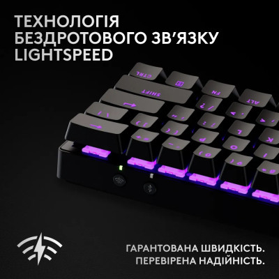 Клавiатура бездротова Logitech G PRO X 60 TKL GX Optical Black Tactile (920-011911) Клавiатура бездротова Logitech G PRO X 60 TKL GX Optical Black Tactile (920-011911)