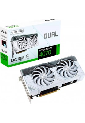 Відеокарта GF RTX 4070 12GB GDDR6X Dual EVO White OC Asus (DUAL-RTX4070-O12G-EVO-WHITE)