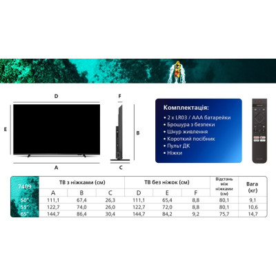 Телевізор Philips 50PUS7409/12