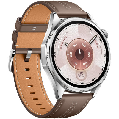 Смарт-годинник Huawei Watch GT 6 46mm Steel with Brown Composite Leather Strap (55020FTW) Смарт-годинник Huawei Watch GT 6 46mm Steel with Brown Composite Leather Strap (55020FTW)