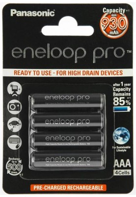 Акумулятори Panasonic Eneloop Pro AAA/HR03 NI-MH 930 mAh BL 4 шт (BK-4HCDE/4BE)