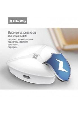 Мережевий зарядний пристрій ColorWay (1USBx3A, 5USBx2.4A) QC3.0 White (CW-CHS06QW)