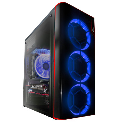 Корпус Frime Vision blue led без БЖ (Vision-U3-3BSRF-WP)