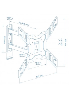 Кронштейн Walfix R-393B (VESA400х400)