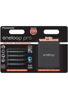 Акумулятори Panasonic Eneloop Pro AAA/HR03 NI-MH 930 mAh BL 4 шт + case