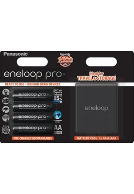 Акумулятори Panasonic Eneloop Pro AA/HR06 NI-MH 2500 mAh BL 4 шт + case