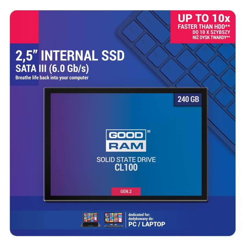 Накопичувач SSD  240GB GOODRAM CL100 GEN.2 2.5" SATAIII TLC (SSDPR-CL100-240-G2)