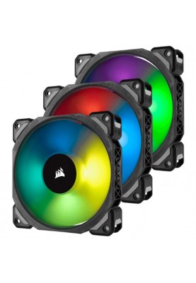 Вентилятор Corsair ML120 Pro RGB 3 Fan Pack (CO-9050076-WW), 120x120x25мм, 4-pin, чорний