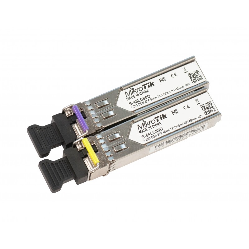 Модуль SFP MikroTik S-4554LC80D пара (1.25G Single Mode, LC, до 80км)