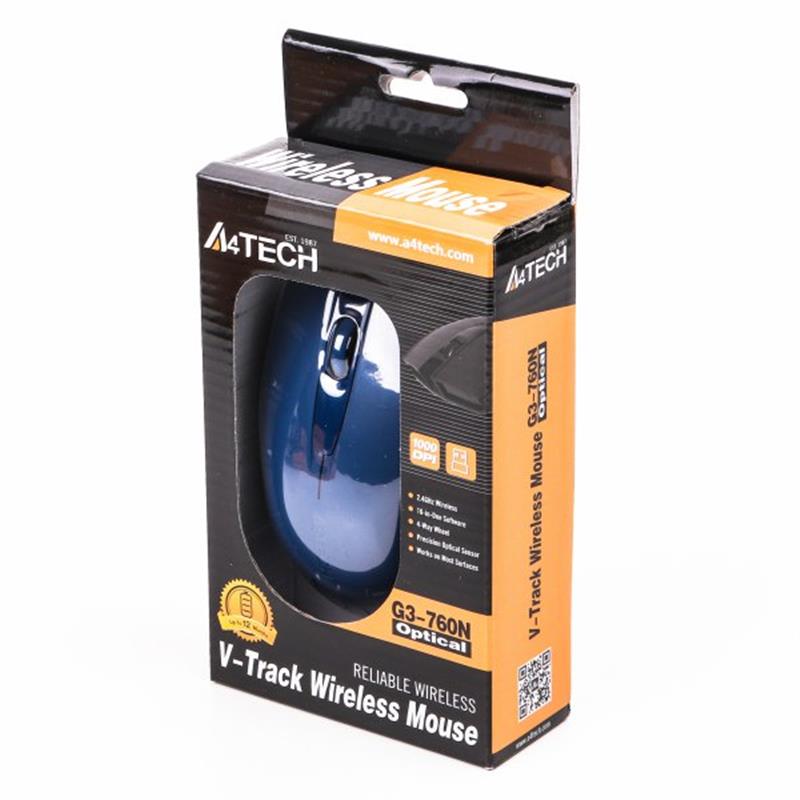 Мышь беспроводная A4Tech G3-760N Blue USB V-Track