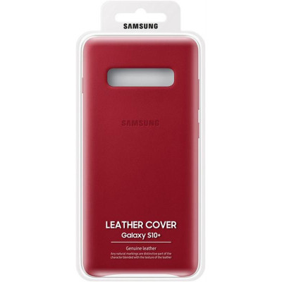 Чохол-накладка Samsung Leather Cover для Samsung Galaxy S10+ SM-G975 Red (EF-VG975LREGRU)