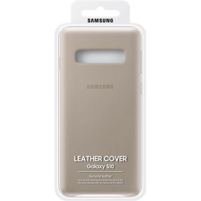 Чохол-накладка Samsung Leather Cover для Samsung Galaxy S10 SM-G973 Gray (EF-VG973LJEGRU)