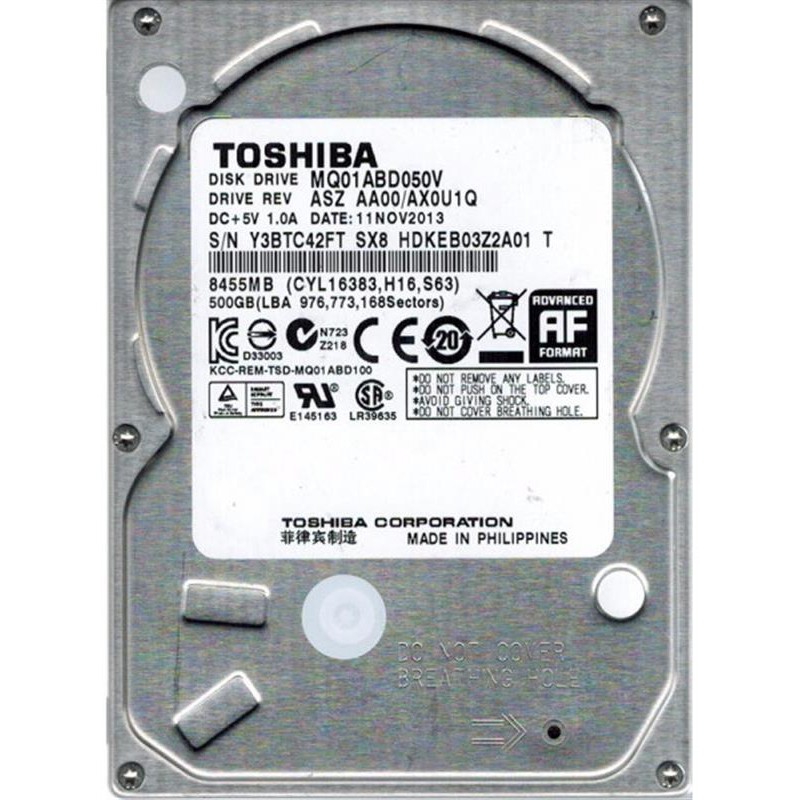 Накопичувач HDD 2.5" SATA  500GB Toshiba 5400rpm 8MB (MQ01ABD050V)