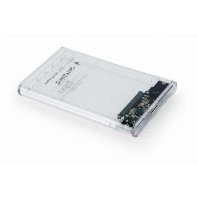 Зовнішня кишеня Gembird для підключення SATA HDD 2.5`, USB 3.0, пластик, Transparent (EE2-U3S9-6)