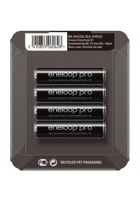 Акумулятори Panasonic Eneloop Pro AAA/HR03 NI-MH 930 mAh BL 4 шт (BK-4HCDE/4LE)