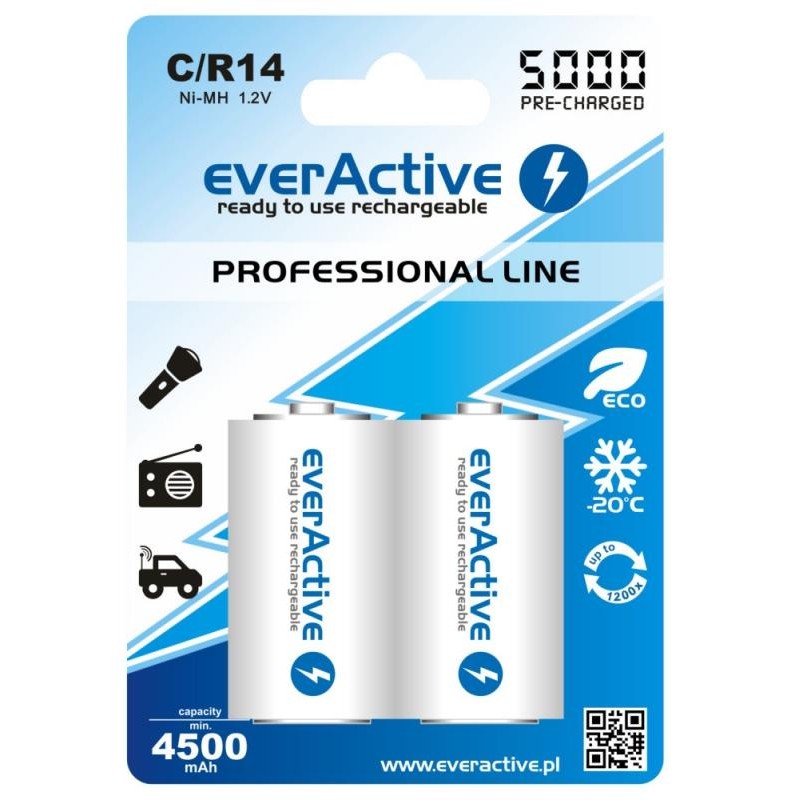 Акумулятор everActive С/HR14 5000mAh BL 2шт