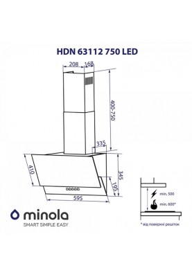 Вытяжка Minola HDN 63112 BL 750 LED