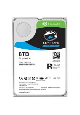 Накопичувач HDD SATA 8.0TB Seagate SkyHawk AI Surveillance 7200rpm 256MB (ST8000VE001)