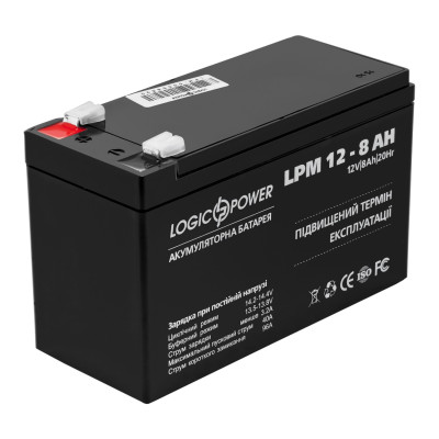 Акумуляторна батарея LogicPower 12V 8.0AH (LPM 12-8.0 AH) AGM