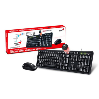 Комплект бездротовий (клавіатура, мишка) Genius Smart KM-8200 (31340003410) Ukr Black USB