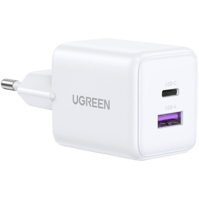 Зарядний пристрій Ugreen X516 2xUSB 30W (USB-A + USB-C) White (65015)