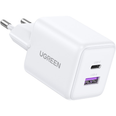 Зарядний пристрій Ugreen X516 2xUSB 30W (USB-A + USB-C) White (65015)