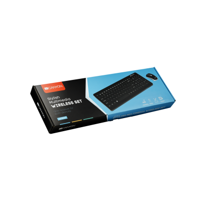 Комплект (клавіатура, мишка) бездротовий Canyon CNS-HSETW3-RU USB Black