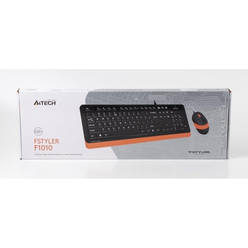 Комплект (клавіатура, миша) A4Tech F1010 Black/Orange USB