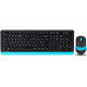 Комплект (клавіатура, мишка) бездротовий A4Tech FG1010 Black/Blue